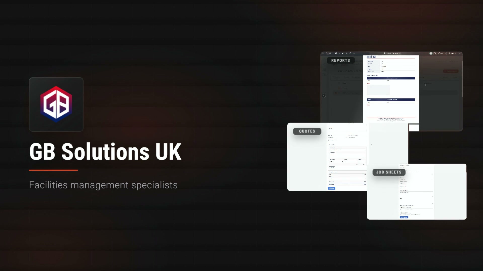 The GB Solutions UK job reports, job sheets and quotes portals